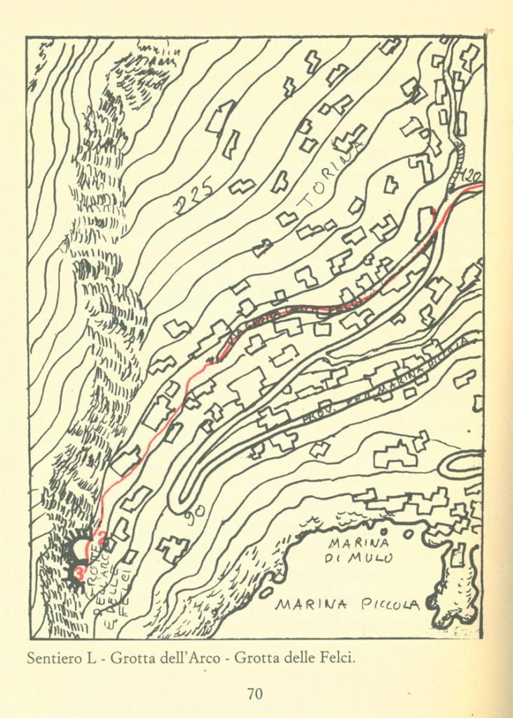 Map taken from "Guida ai sentieri ed ai percorsi naturalistici di Capri ed Anacapri" - Ed. La Conchiglia